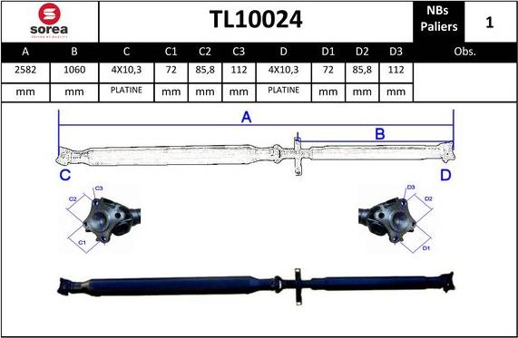 EAI TL10024 - Карданный вал, главная передача avtokuzovplus.com.ua