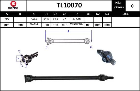 EAI TL10070 - Карданный вал, главная передача avtokuzovplus.com.ua