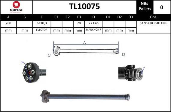EAI TL10075 - Карданний вал, головна передача autocars.com.ua