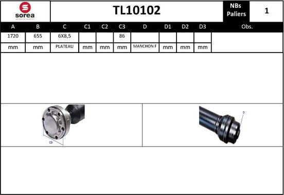 EAI TL10102 - Карданний вал, головна передача autocars.com.ua