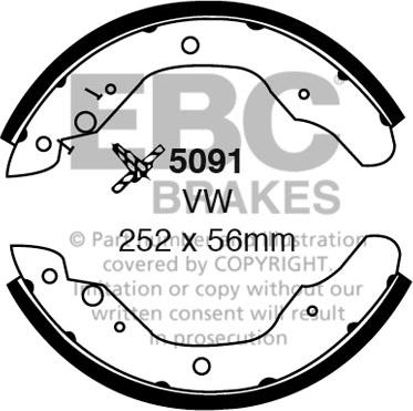 EBC Brakes 5091 - Комплект гальм, барабанний механізм autocars.com.ua