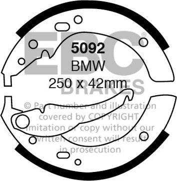 EBC Brakes 5092 - Комплект гальм, барабанний механізм autocars.com.ua