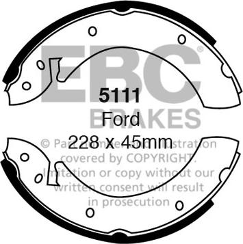 EBC Brakes 5111 - Комплект гальм, барабанний механізм autocars.com.ua
