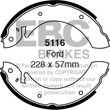 EBC Brakes 5116 - Комплект гальм, барабанний механізм autocars.com.ua