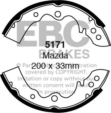 EBC Brakes 5171 - Комплект гальм, барабанний механізм autocars.com.ua