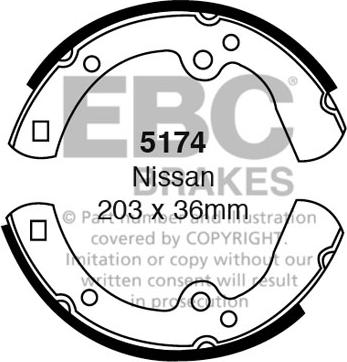 EBC Brakes 5174 - Комплект тормозных колодок, барабанные avtokuzovplus.com.ua