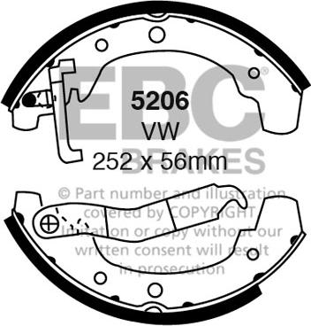 EBC Brakes 5206 - Комплект тормозных колодок, барабанные avtokuzovplus.com.ua