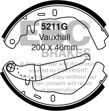 EBC Brakes 5211G - Комплект гальм, барабанний механізм autocars.com.ua