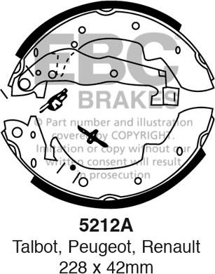 EBC Brakes 5212A - Комплект гальм, барабанний механізм autocars.com.ua