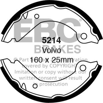 EBC Brakes 5214 - Комплект тормозных колодок, барабанные avtokuzovplus.com.ua