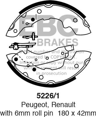 EBC Brakes 5226/1 - Комплект гальм, барабанний механізм autocars.com.ua