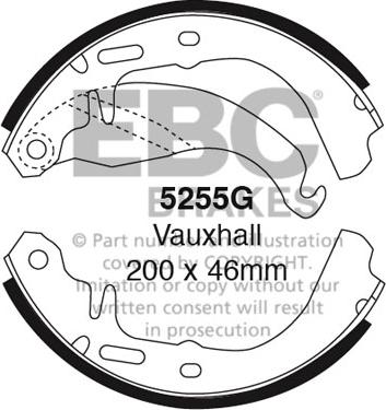 EBC Brakes 5255G - Комплект гальм, барабанний механізм autocars.com.ua