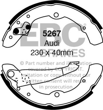 EBC Brakes 5267 - Комплект тормозных колодок, барабанные avtokuzovplus.com.ua