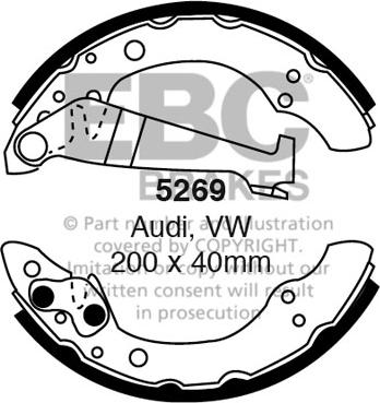 EBC Brakes 5269 - Комплект гальм, барабанний механізм autocars.com.ua