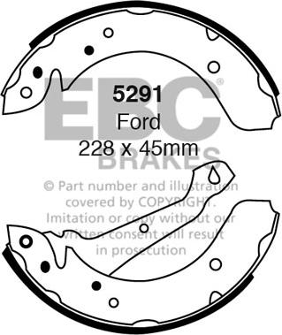 EBC Brakes 5291 - Комплект тормозных колодок, барабанные avtokuzovplus.com.ua