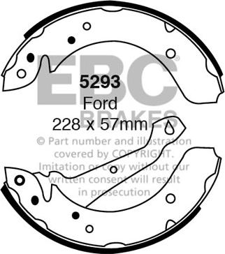 EBC Brakes 5293 - Комплект гальм, барабанний механізм autocars.com.ua