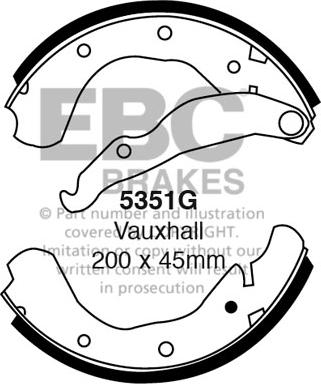 EBC Brakes 5351G - Комплект гальм, барабанний механізм autocars.com.ua