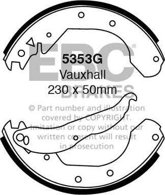 EBC Brakes 5353G - Комплект гальм, барабанний механізм autocars.com.ua