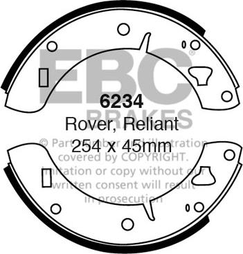 EBC Brakes 6234 - Комплект тормозных колодок, барабанные avtokuzovplus.com.ua