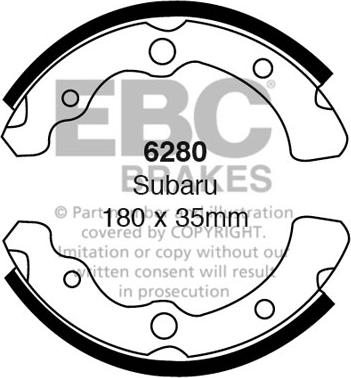 EBC Brakes 6280 - Комплект гальм, барабанний механізм autocars.com.ua