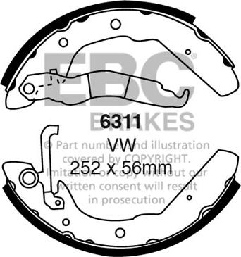 EBC Brakes 6311 - Комплект тормозных колодок, барабанные avtokuzovplus.com.ua