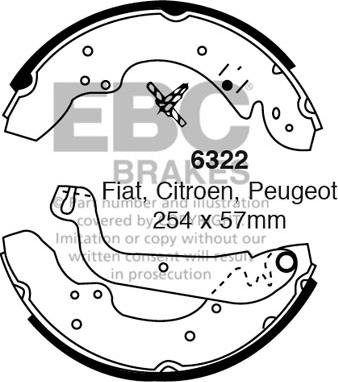 EBC Brakes 6322 - Комплект тормозных колодок, барабанные avtokuzovplus.com.ua