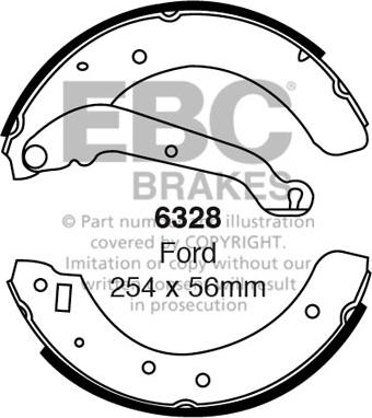 EBC Brakes 6328 - Комплект гальм, барабанний механізм autocars.com.ua