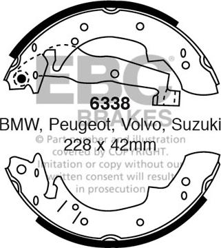 EBC Brakes 6338 - Комплект тормозных колодок, барабанные avtokuzovplus.com.ua