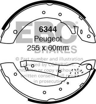 EBC Brakes 6344 - Комплект гальм, барабанний механізм autocars.com.ua