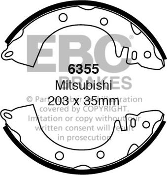 EBC Brakes 6355 - Комплект гальм, барабанний механізм autocars.com.ua