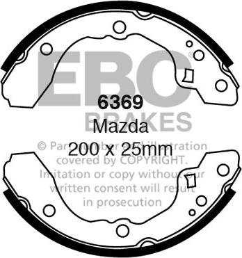 EBC Brakes 6369 - Комплект тормозных колодок, барабанные avtokuzovplus.com.ua