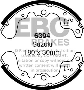 EBC Brakes 6394 - Комплект тормозных колодок, барабанные avtokuzovplus.com.ua