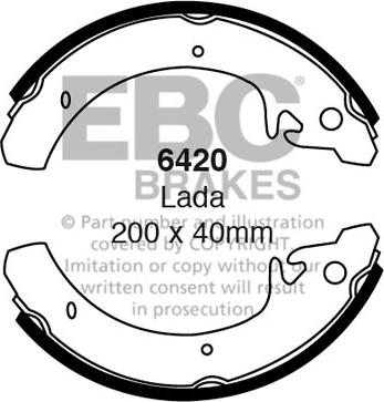 EBC Brakes 6420 - Комплект тормозных колодок, барабанные avtokuzovplus.com.ua