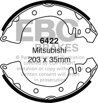 EBC Brakes 6422 - Комплект гальм, барабанний механізм autocars.com.ua