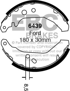 EBC Brakes 6439 - Комплект гальм, барабанний механізм autocars.com.ua