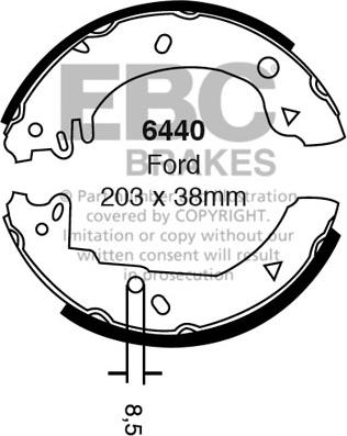 EBC Brakes 6440 - Комплект тормозных колодок, барабанные avtokuzovplus.com.ua