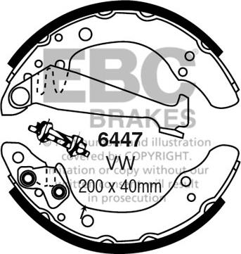 EBC Brakes 6447 - Комплект тормозных колодок, барабанные avtokuzovplus.com.ua