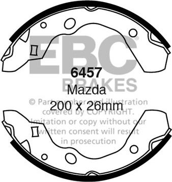 EBC Brakes 6457 - Комплект гальм, барабанний механізм autocars.com.ua
