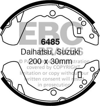 EBC Brakes 6485 - Комплект тормозных колодок, барабанные avtokuzovplus.com.ua