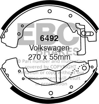 EBC Brakes 6492 - Комплект тормозных колодок, барабанные avtokuzovplus.com.ua