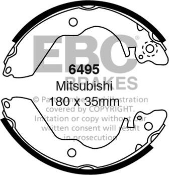 EBC Brakes 6495 - Комплект тормозных колодок, барабанные avtokuzovplus.com.ua