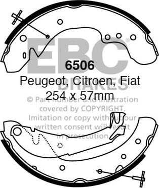 EBC Brakes 6506 - Комплект гальм, барабанний механізм autocars.com.ua