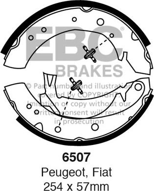 EBC Brakes 6507 - Комплект гальм, барабанний механізм autocars.com.ua