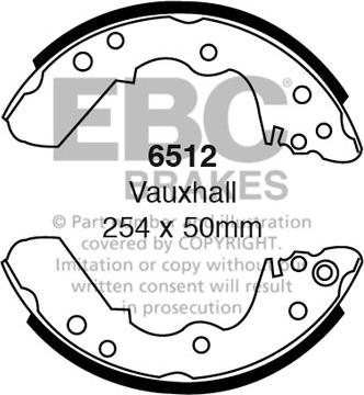 EBC Brakes 6512 - Комплект гальм, барабанний механізм autocars.com.ua