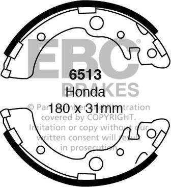EBC Brakes 6513 - Комплект гальм, барабанний механізм autocars.com.ua