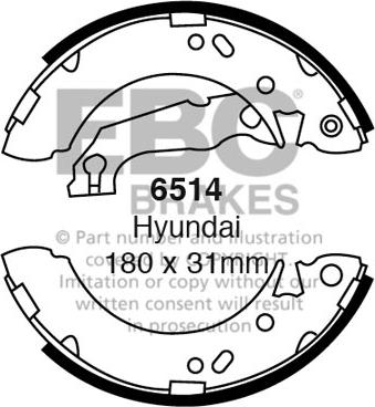 EBC Brakes 6514 - Комплект тормозных колодок, барабанные avtokuzovplus.com.ua