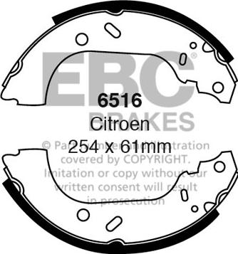 EBC Brakes 6516 - Комплект тормозных колодок, барабанные avtokuzovplus.com.ua