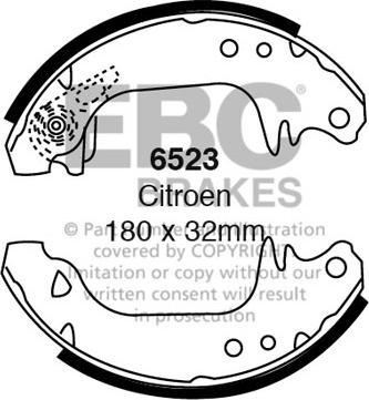 EBC Brakes 6523 - Комплект гальм, барабанний механізм autocars.com.ua