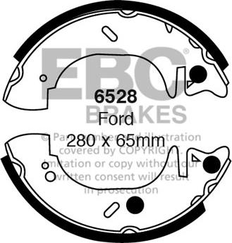 EBC Brakes 6528 - Комплект гальм, барабанний механізм autocars.com.ua