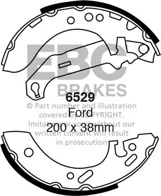 EBC Brakes 6529 - Комплект гальм, барабанний механізм autocars.com.ua